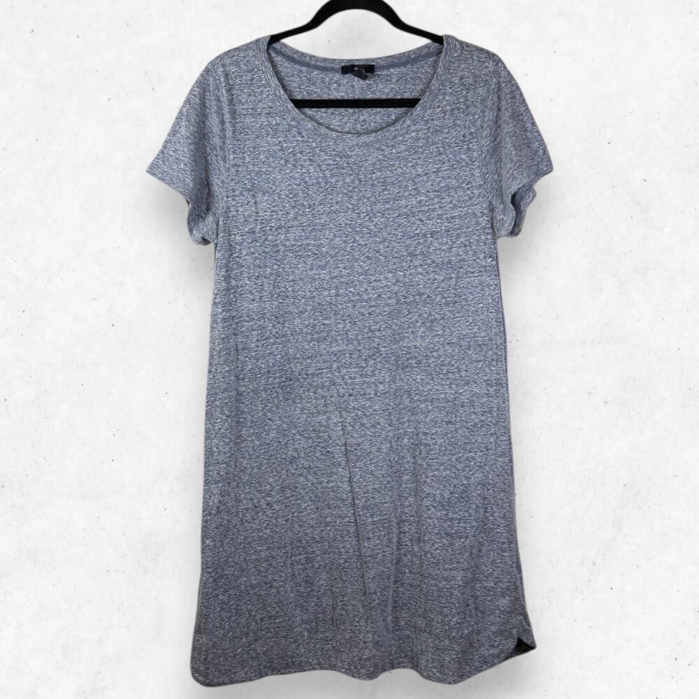 GAP Tee Shirt Dress Women's Large Blue Gray Short Sleeve Summer Beach